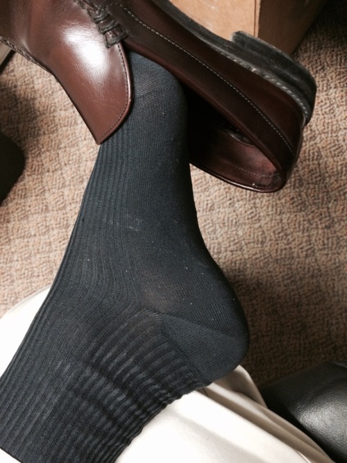 n2ftgear:  So I’m not sure if it’s the scent, the ridiculous dampness, or just the light cum stains spattered about on this pair of navy gold toe socks I received from one of my Tumblr followers but I am HORNY AS FUCK today in the cube farm!!!  By