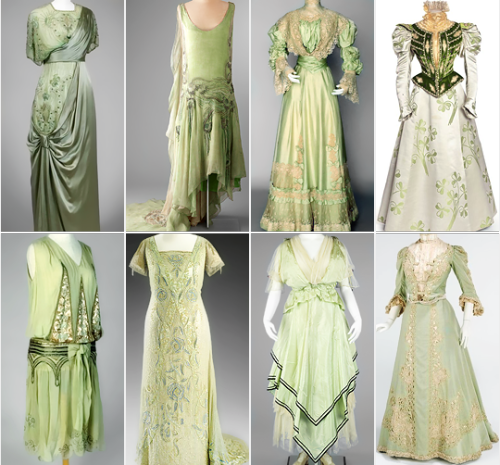warpaintpeggy:some of my favorite vintage dresses        ↳  green