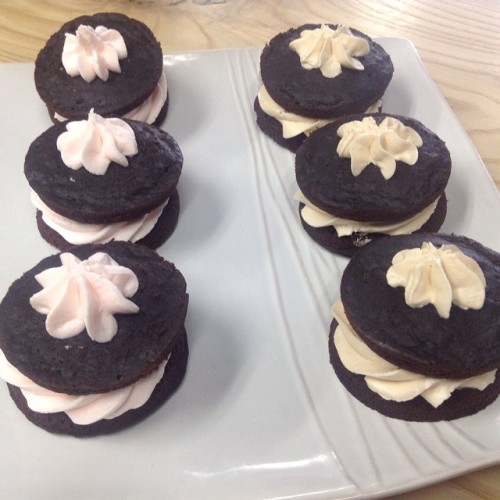 They&rsquo;re back!!! Cherry cola and rootbeer float whoopie pies!! Come hang out ! #vegan #veganTO#