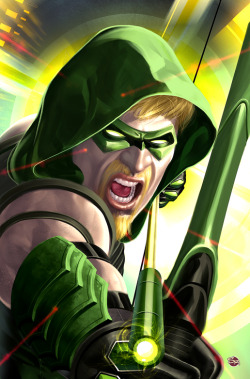 youngjusticer:  He’ll make you quiver. Green Arrow, by Stefani Rennee.