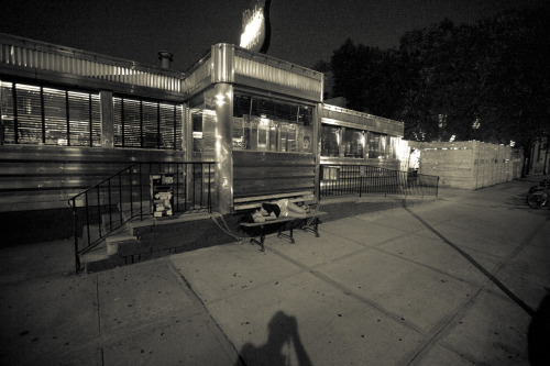 Sleeping beauty outside Esquina’s Diner with Ami, Brooklyn, by jf julian