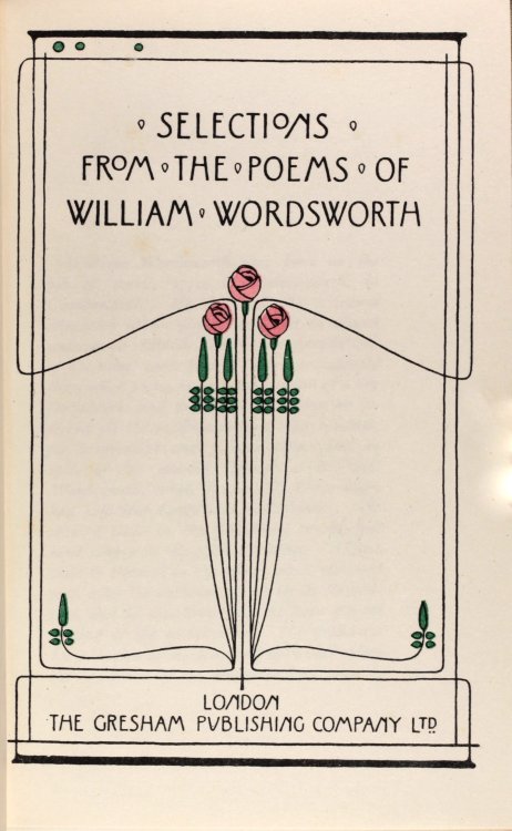 Selection from the poems of William Wordsworthdecorative art nouveau title page design by Talwin Mor