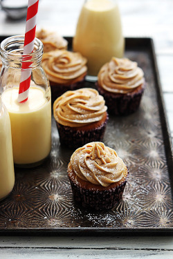 sweetoothgirl:  ugly—cupcakes:  Eggnog Cupcakes 