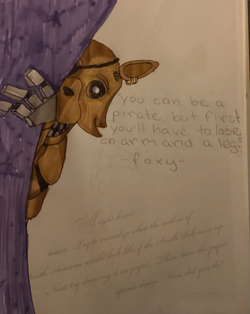 Was Drawing And Found A Cool Picture Of Foxy On Pinterest And I Just Had To Draw It. Im Really Happy
