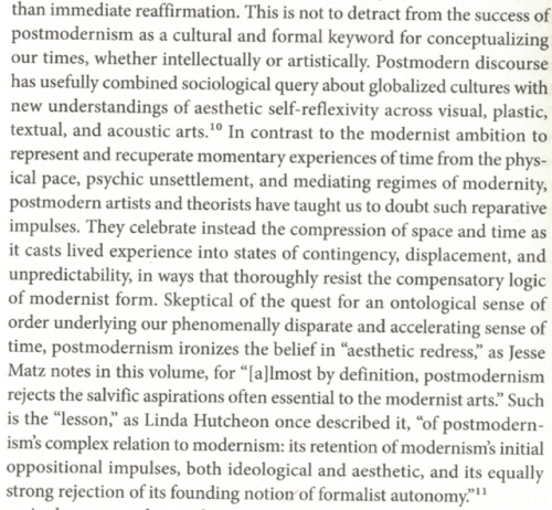 David James, Post-Modern/Postmodernism