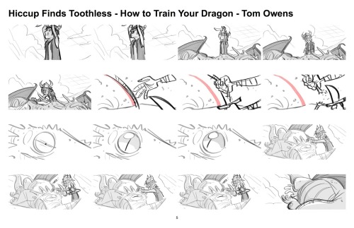 art-of-dreamworks-animations:Hiccup Finds Toothless [Storyboard]- How To Train Your DragonTom Owens