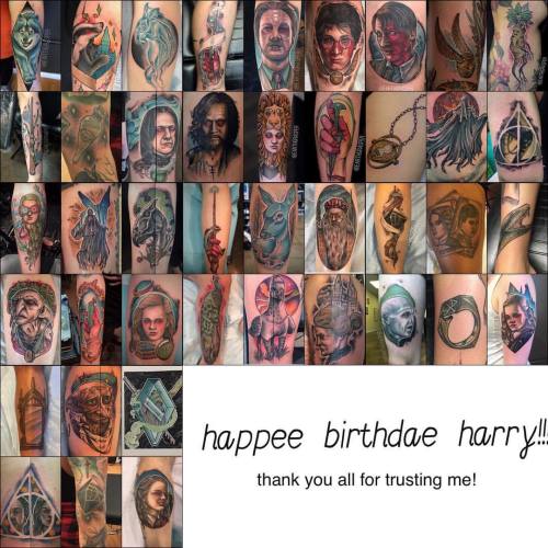 Sorry to repost. I added more!!! To celebrate the boy who lived, here are tattoos that happened! Tha