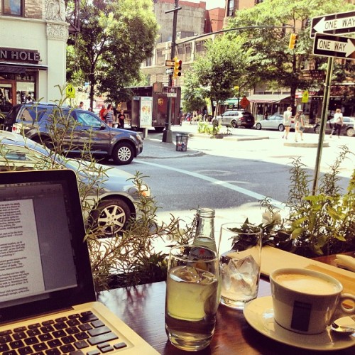 The way midday coffees ought to look. #uws #pellegrino #deadlines (at Machiavelli)