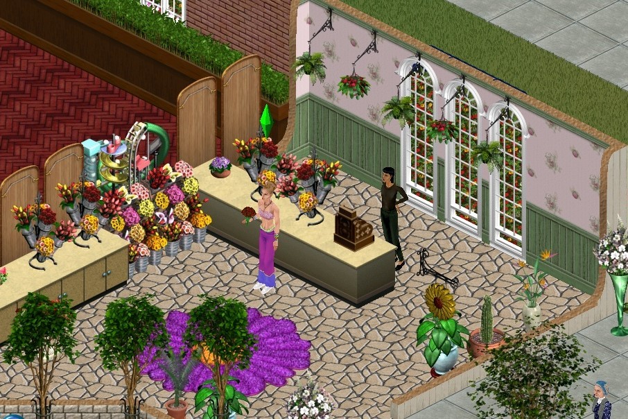 weirdsimsinhistory:Florist Shop from Sims 1 Hot Date (2001)