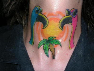 Who DOESN’T want flamingos on their Adam’s Apple?