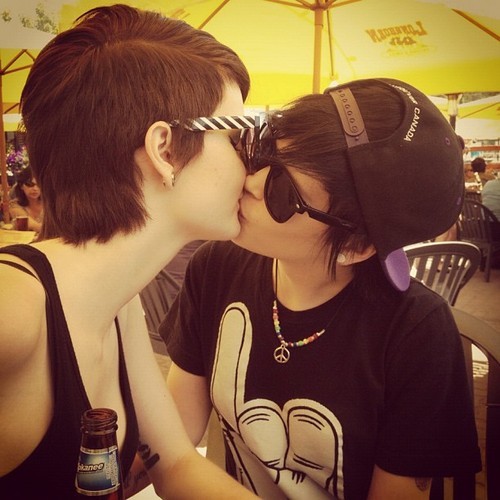 sammofthedead:  adorablelesbiancouples:  3 years and counting. gayofthedead.tumblr.com