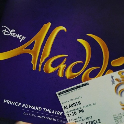 This afternoon&rsquo;s entertainment with @sarahb214 @ljmitch8 and @joshboz1 #AladdinLondon #Lon