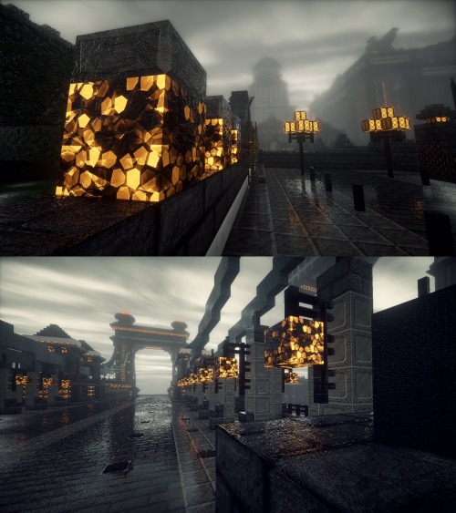 delano-laramie:  cogsymod:  testtubetheunicorn:  ronnie92:  vujon:  making minecraft look really gloomy n walking around is relaxing  If anyone knows what this texture pack is, please reply here?  I think it’s Sphax, but this looks like it has a shader