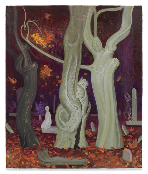 Inka EssenhighOld Trees in Fall, 2018Enamel on canvas