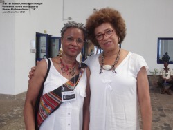 reclaimingthelatinatag:  Afroperuvian author Lucía Charún-Illescas hanging out with Angela Davis. Lucía Charún-Illescas is an activist, researcher, lecturer, and author. She is also recognized as the first Peruvian novelist of African descent. 