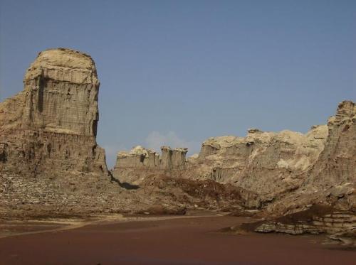 A story in sediment These pillars of rock are found in the Afar depression in Ethiopia. The story of