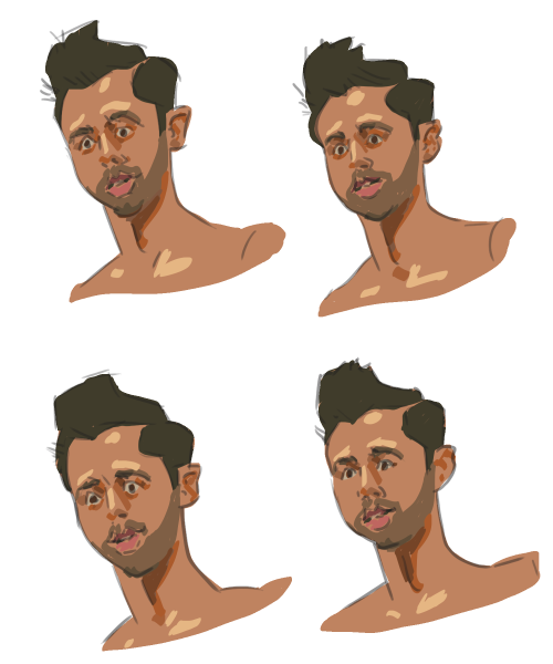 Hasan Minhaj - 4 portraits practicecutie. 4-up study