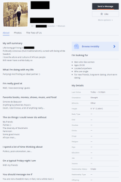 blackineurope:  Swedish women on OKCupid…  Sent in from a friend.