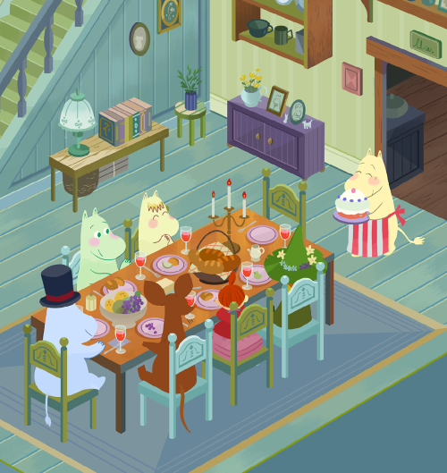 heejindraws: Moomin family &amp; Friends’ tea time ☕️☕️