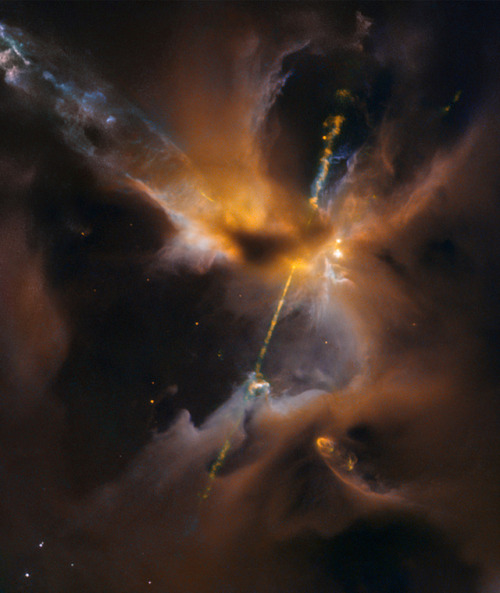 astronomyblog: Hubble Sees the Force Awakening in a Newborn Star This celestial lightsaber does 