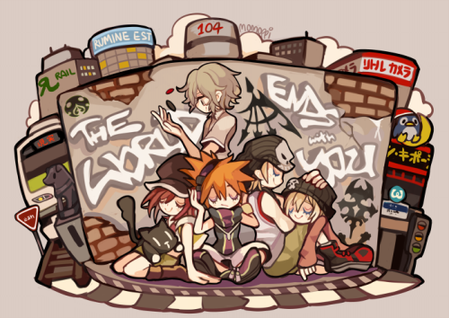 momoppi: Group pics!! These are the front sides of KH and TWEWY pouches I’m going to make for 