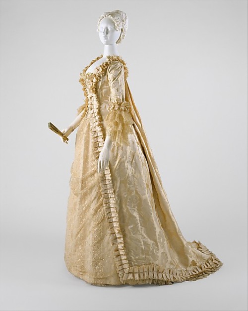 Rococo Inspired Wedding Dress from America, early 1880sMet Museum