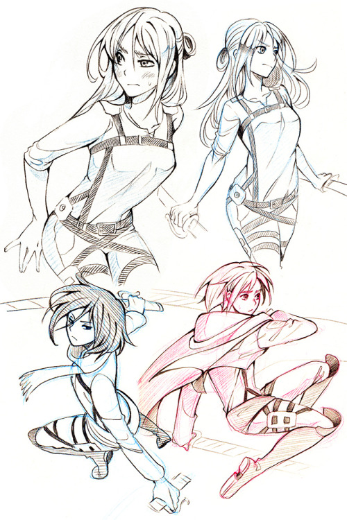 miyuli:  Finally a Shingeki no Kyojin sketchdump!I uploaded some more sketches here. 