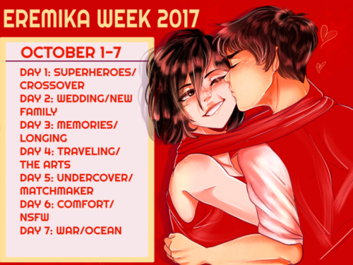 eremikaweeks: Credits go to @lilredgummie​ for the banner! These are the top 14 prompts that won the