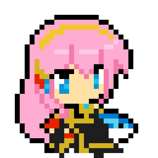pixel art of luka holding a tuna