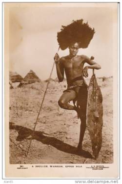 Via South Sudan:  Vintage Real Photo Postcard Of A Shilluk Warrior Upper Nile, Sudan