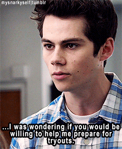 mysnarkyself:Teen Wolf AU  - Sterek AUStiles wants to try out for the BHHS baseball team and to incr