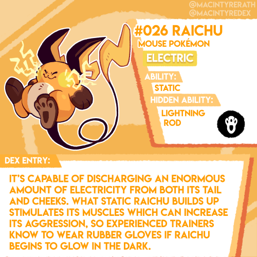 New Pokédex entry added!no.026 Raichu