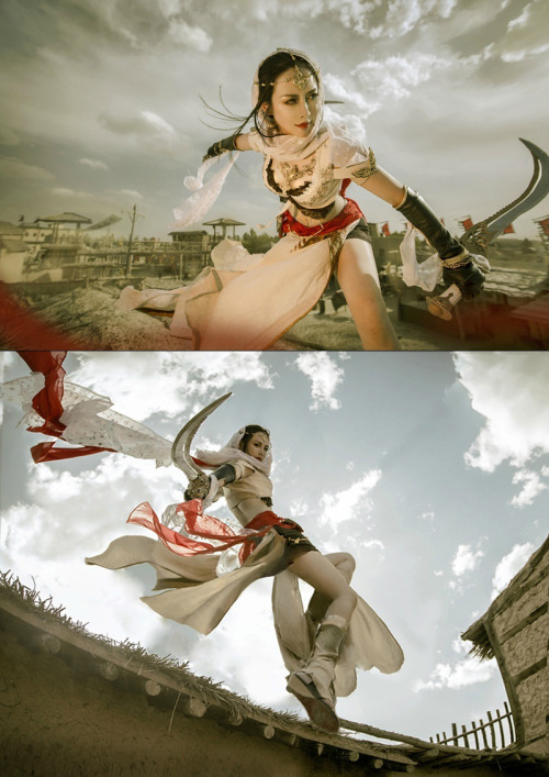 fuckyeahwarriorwomen:  birdsberries:  cosplaychina:  JXonline 3 Mingjiao Martial Art School Cospaly by @真的菜菜 | Photo&Edit:@七味zoe | Make up:@coser小梦 | Props @MZ_锺思录 |  Place: @镇北堡西部影城   Woah…  Pictures!