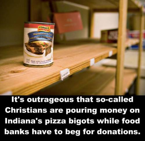 saywhat-politics:It’s outrageous that so-called Christians are pouring money on Indiana’