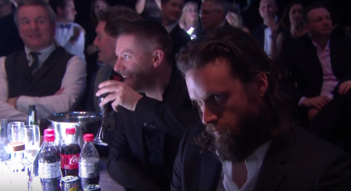 foxarefriendsnotfur:
“ 🍕 FJM, with grace, glancing up from his phone as Justin Bieber is announced as the winner of the Brit Award for international male solo artist.
”