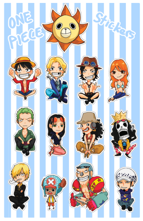 one piece stickers! charms will be available later. They are available for preorder right now, and t