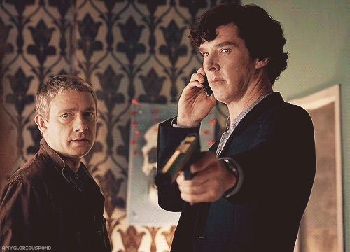 mylittlecornerofsherlock:  willietheplaidjacket:  amygloriouspond:   ∞ Scenes of Sherlock  John: Are you gonna tell me what’s going on?Sherlock: I expect so. Now go.  Oh such a glorious moment. Not only does John accept that Sherlock has this under