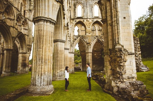 Our engagement photos were taken at Rievaulx Abbey in the Yorkshire Dales. HOW EPIC IS THIS?