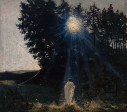 animus-inviolabilis:  Paysage au clair de lune Jean Delville 1887-1890