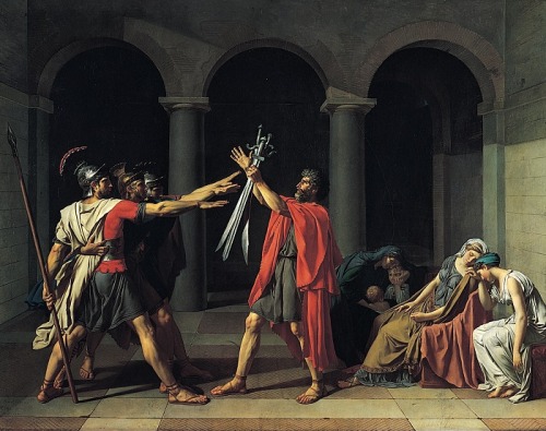 The Oath of the Horatii by Jacques-Louis David, 1784. Louvre, Paris.This painting depicts an episode