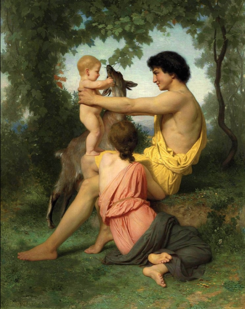 life-imitates-art-far-more:William-Adolphe Bouguereau (1825-1905)“Idyll, Family from Antiquity” (c. 