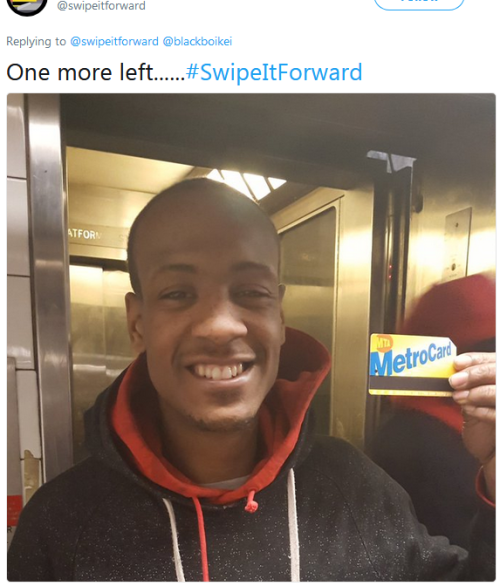 fuckboyizm:  candyhatestumbler:  cardozzza:  niggazinmoscow: New yorkers with unlimited metrocards: please #SwipeItForward  when you exit the station. Low income people of color are targeted by  police for asking for swipes. But it is entirely LEGAL for