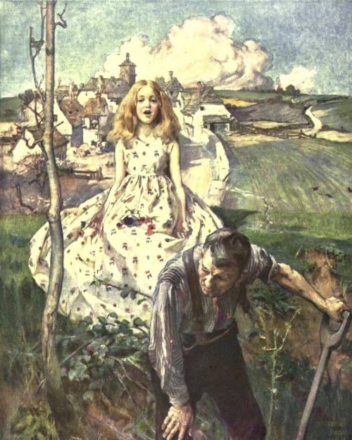 publicdomainreview:Joy and the Labourer, Mary Young Hunter, 1901.⠀ ⠀ Frontispiece to Women Painters 