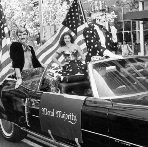 “MORAL MAJORITY,” unknown Pride Parade, California, c. 1980. Photo © Ted Sahl, c/o @sjsu