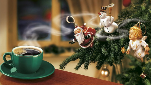 Everyone loves a little coffee on Christmas morning<3