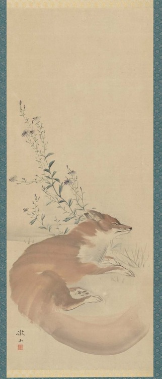 Artist: Mori TessanDate: early 1800′sOrigin: JapanMedium: hanging scroll; ink and light color on pap