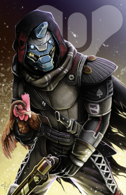 ticking-hearts-art: Cayde-6: “Worst case scenario: you die. But who knows, maybe you won’t!”  So ya, anyone else excited about Destiny 2 coming out on Wednesday!? Cause I am! I even drew a Cayde print! 