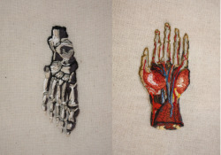 Unbearabilityofbeauty:  Anatomical Embroidery By Candace Couse 