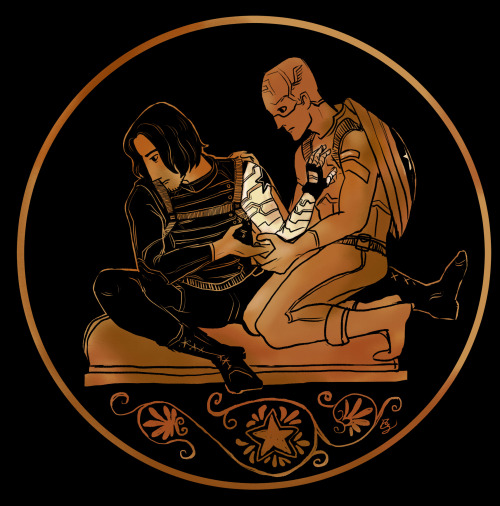 tomato-bird: Based off this kylix painting of Achilles and Patroclus because there’s something