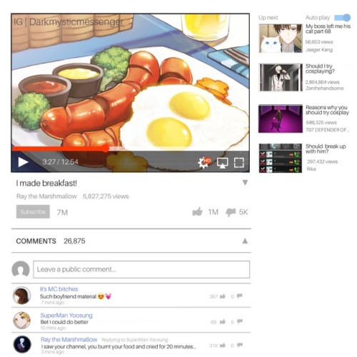 darkmysticmessenger - What if MM character have YouTube channels?!